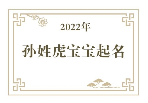 2022年孙姓虎宝宝取名大全