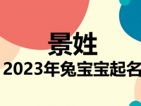 景姓兔宝宝男孩女孩取名大全2023年